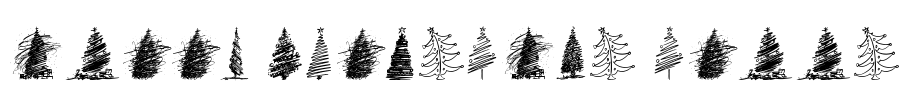 Merry Christmas Trees Font Image