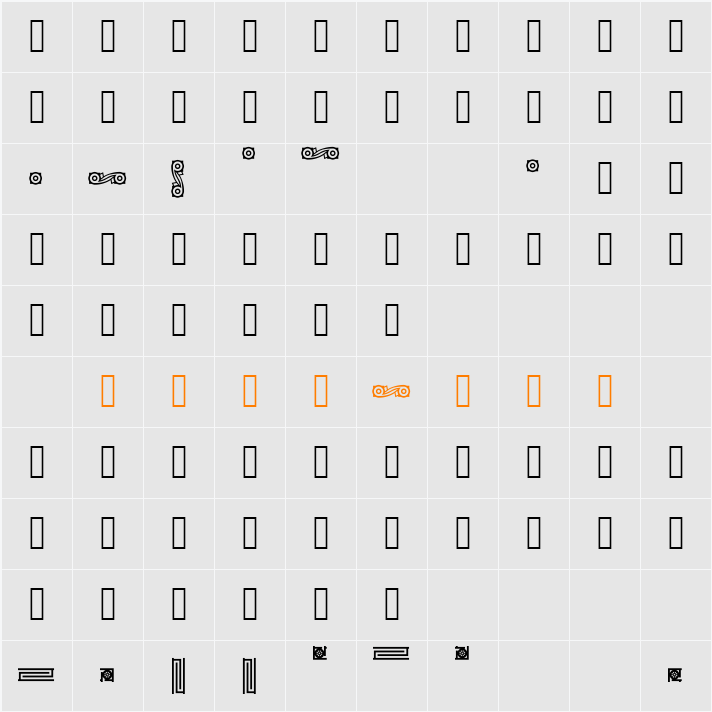 CastlePressNo2 Character Map