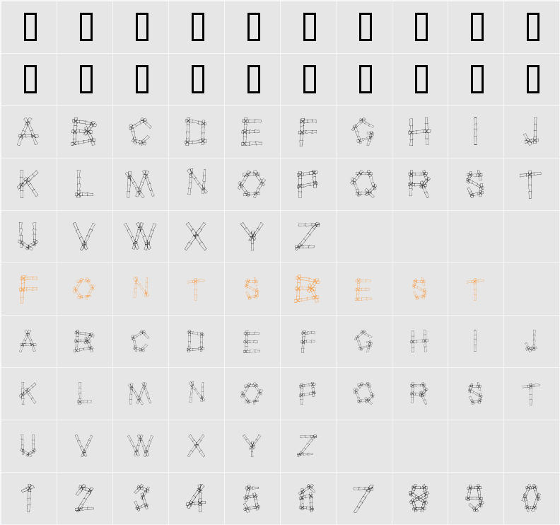 AlphaSurvivor Character Map