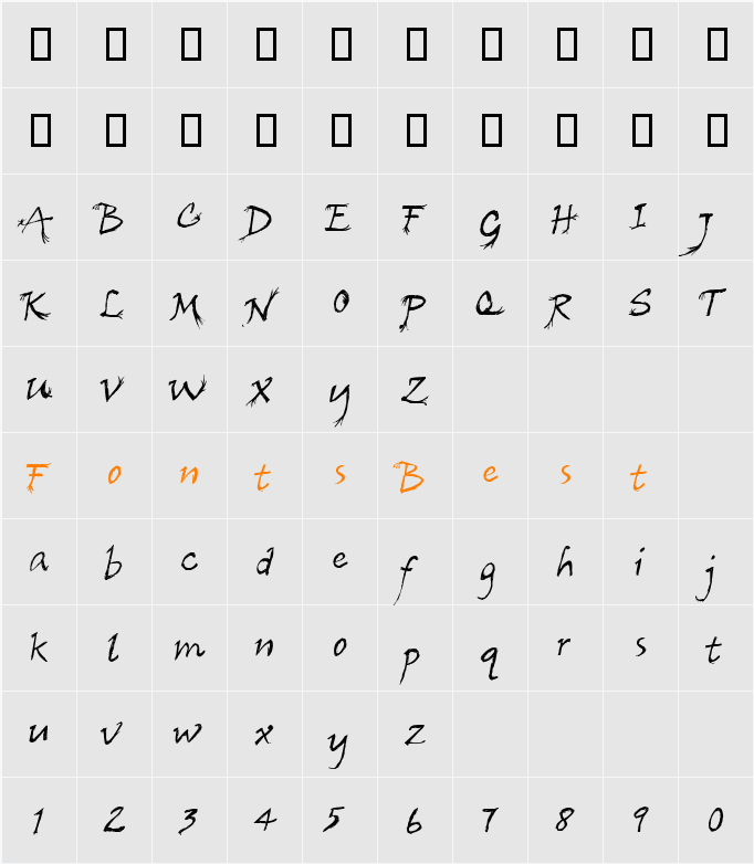 CF Arbre Character Map