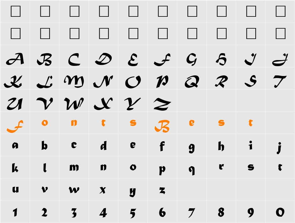 Armmatura Character Map