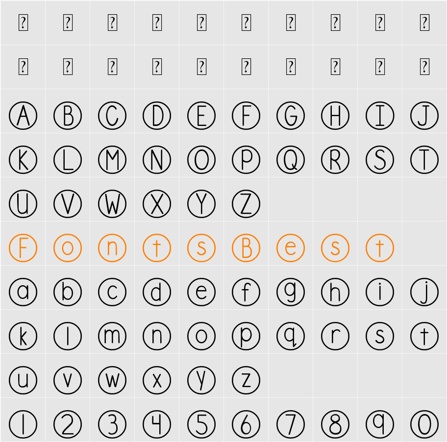 DJB Standardized Test Character Map