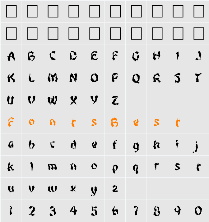 FZ WACKY 46 Character Map