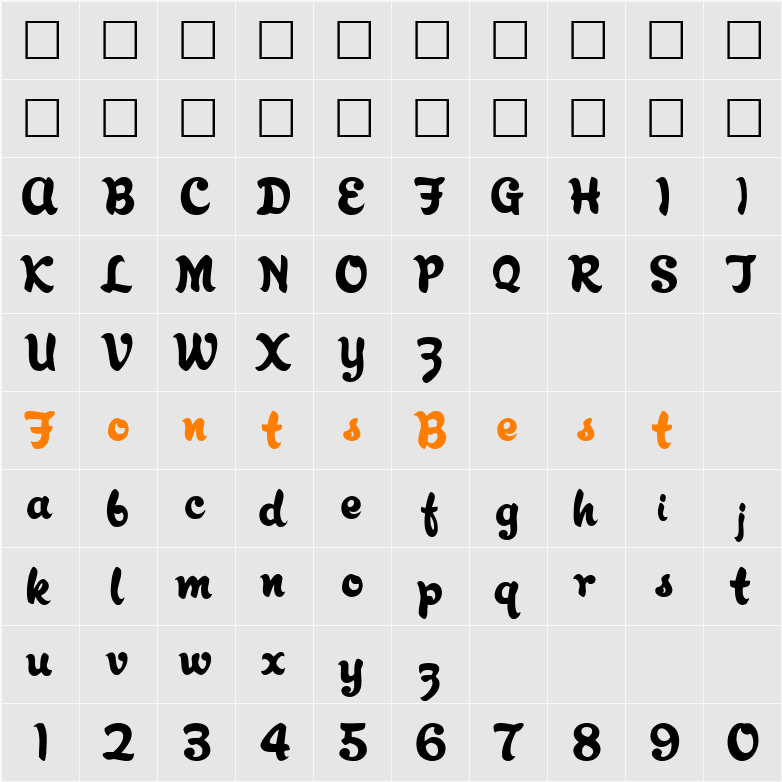 Abracadabra Character Map