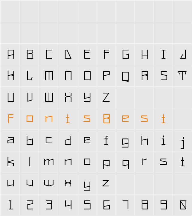 Constructa Character Map