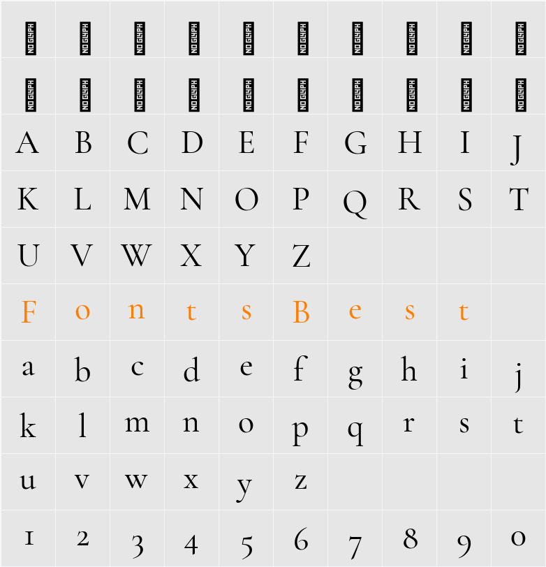 Cormorant Garamond Medium Character Map