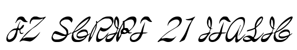 FZ SCRIPT 21 ITALIC Font Image