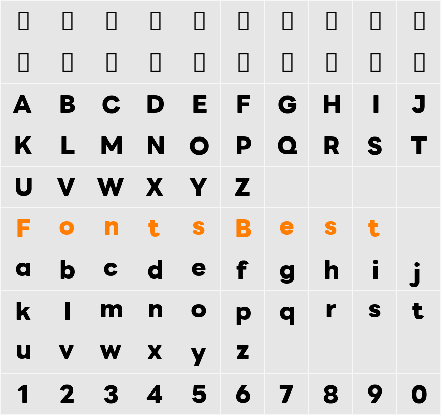 LINE Seed Sans TH ExtraBold Character Map