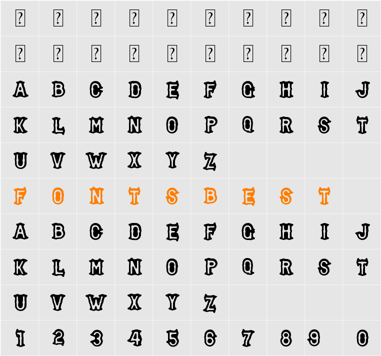 DICTADURA Character Map