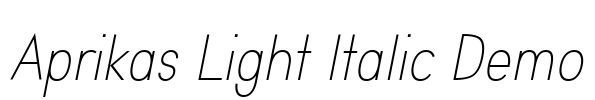 Aprikas Light Italic Demo Font Image