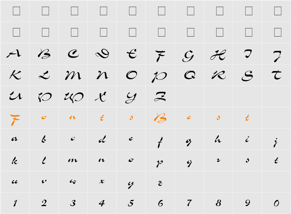 Memo Script SSi Character Map