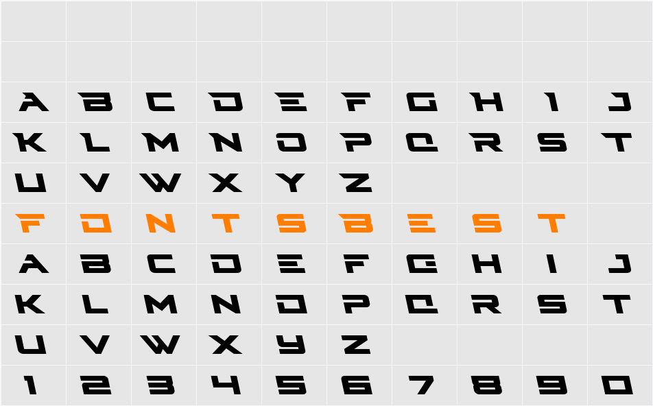 Cyberdyne Leftalic Character Map