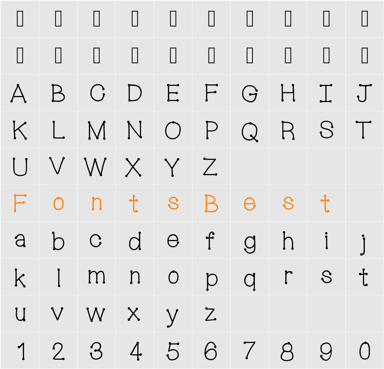 MixConnectDots Character Map