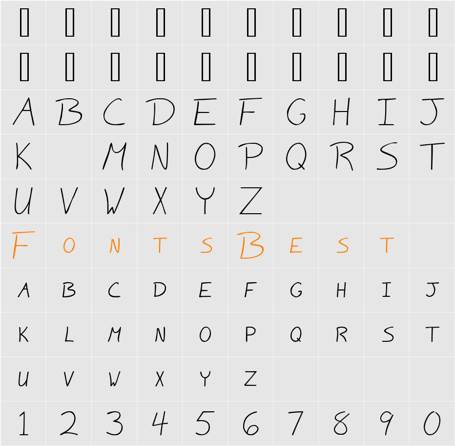 CrazyBobScriptSSK Character Map