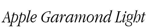 Apple Garamond Light Font Image