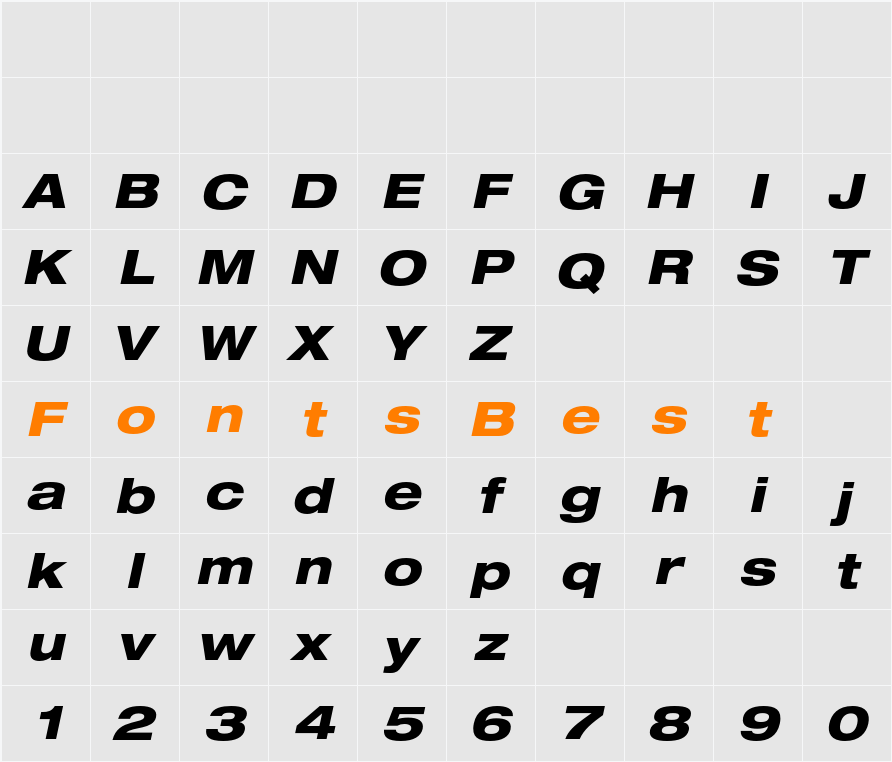 Helvetica Neue LT Character Map