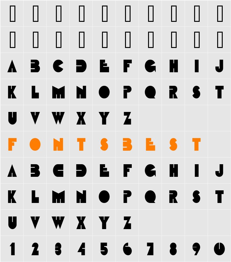 Fatso Condensed Character Map