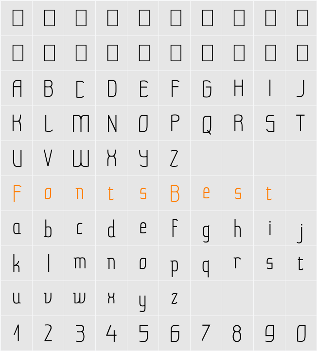 Milena Sans Character Map