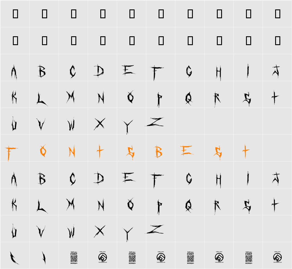 Crucifixion Character Map