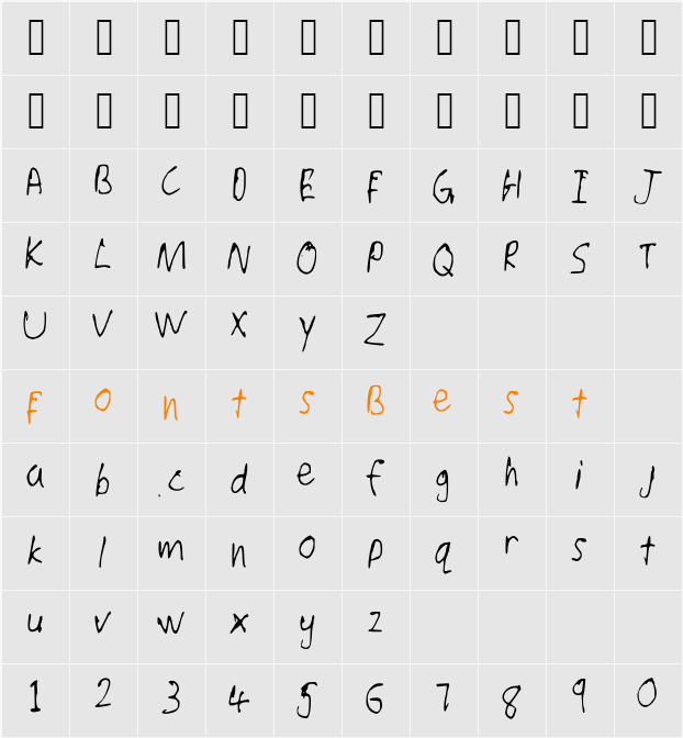 IsaacWrites Character Map