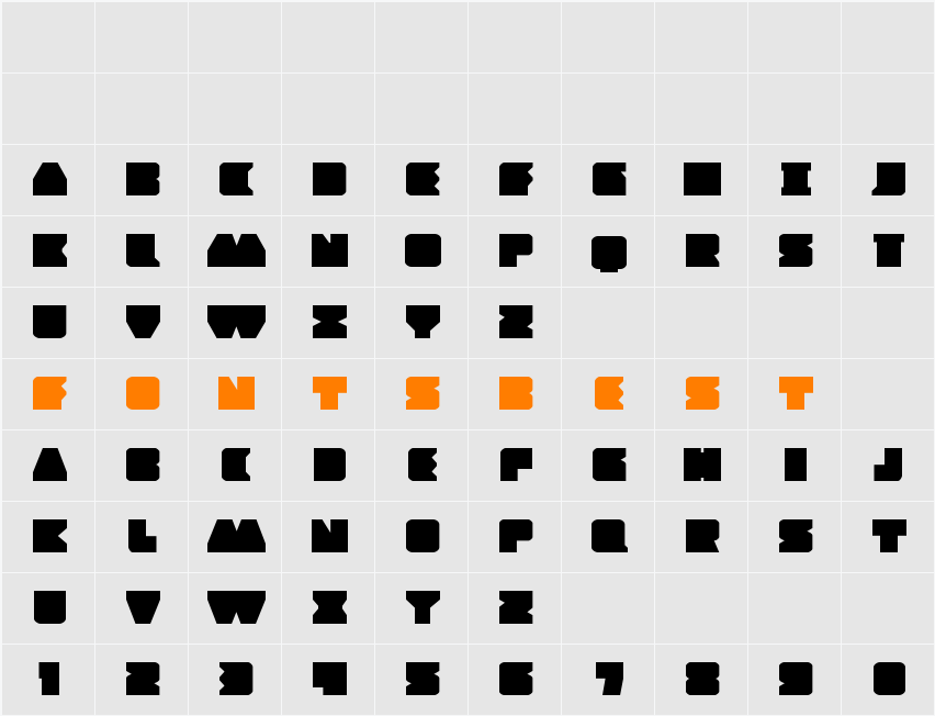 Contour of Duty Expanded Character Map