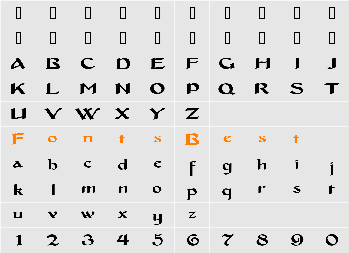 MiddleAgesExtended Character Map