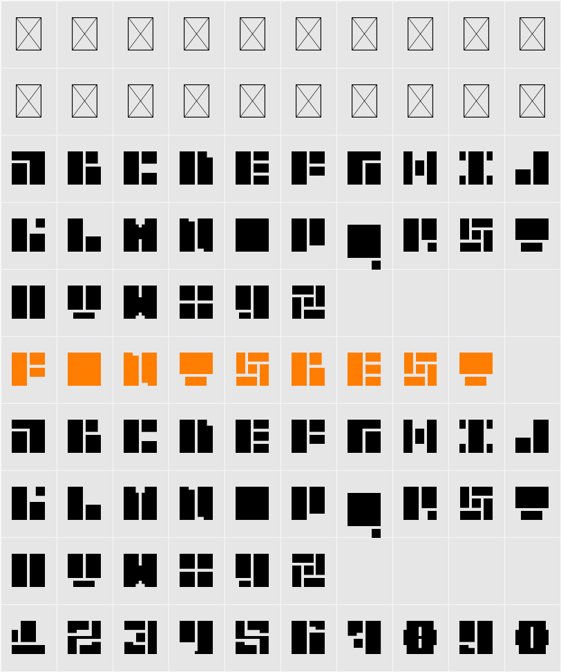 Butovo Mono Character Map