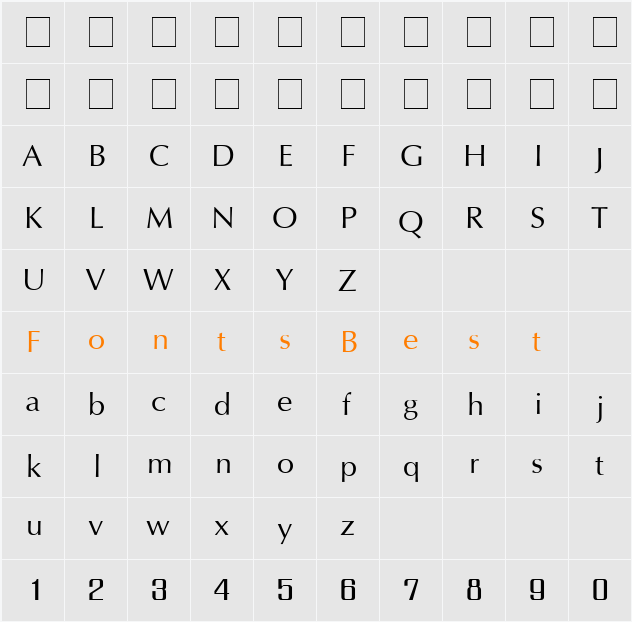 IrisUPC Character Map