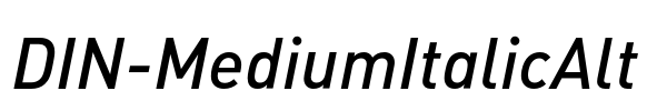 DIN-MediumItalicAlt Font Image