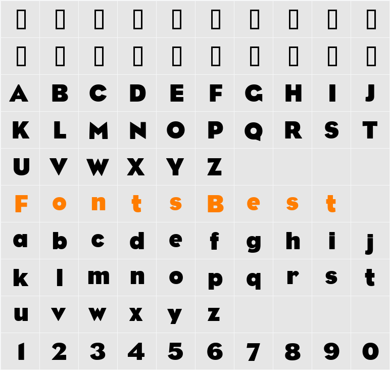 BureauEagleBold Character Map