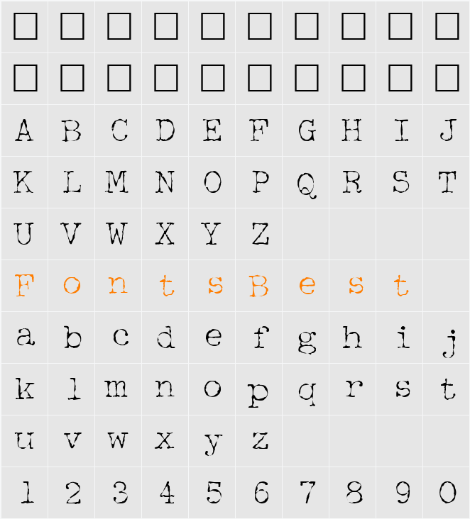 McGarey Character Map