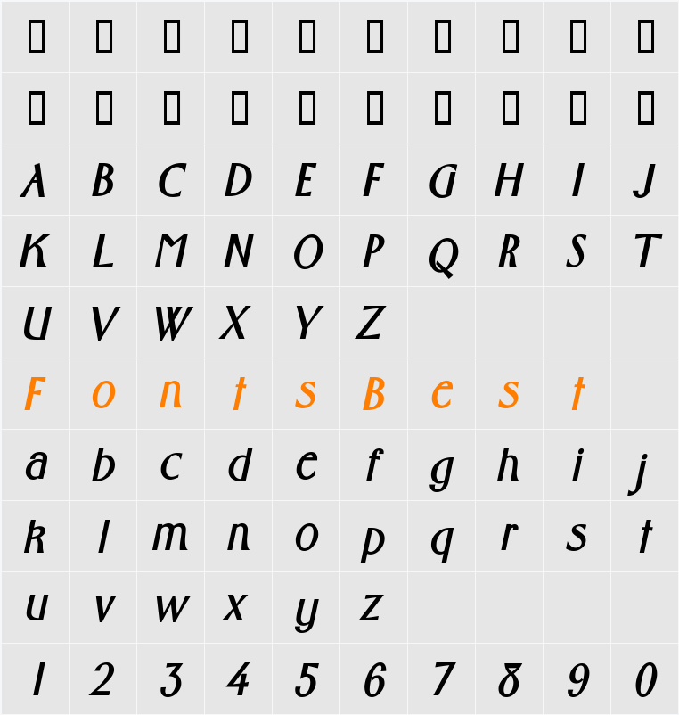 CapatolaSSK Character Map