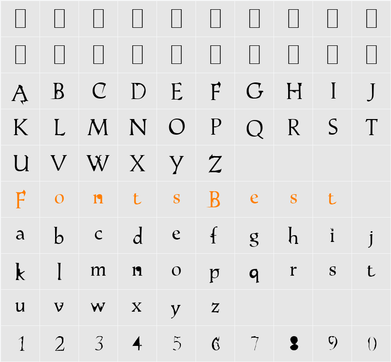 AlSabro Character Map