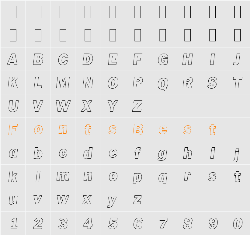 CarlBeckerOutline-Heavy Character Map