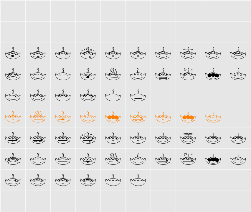 Aliencons two Character Map