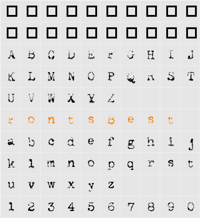 Maszyna Royal Light Character Map