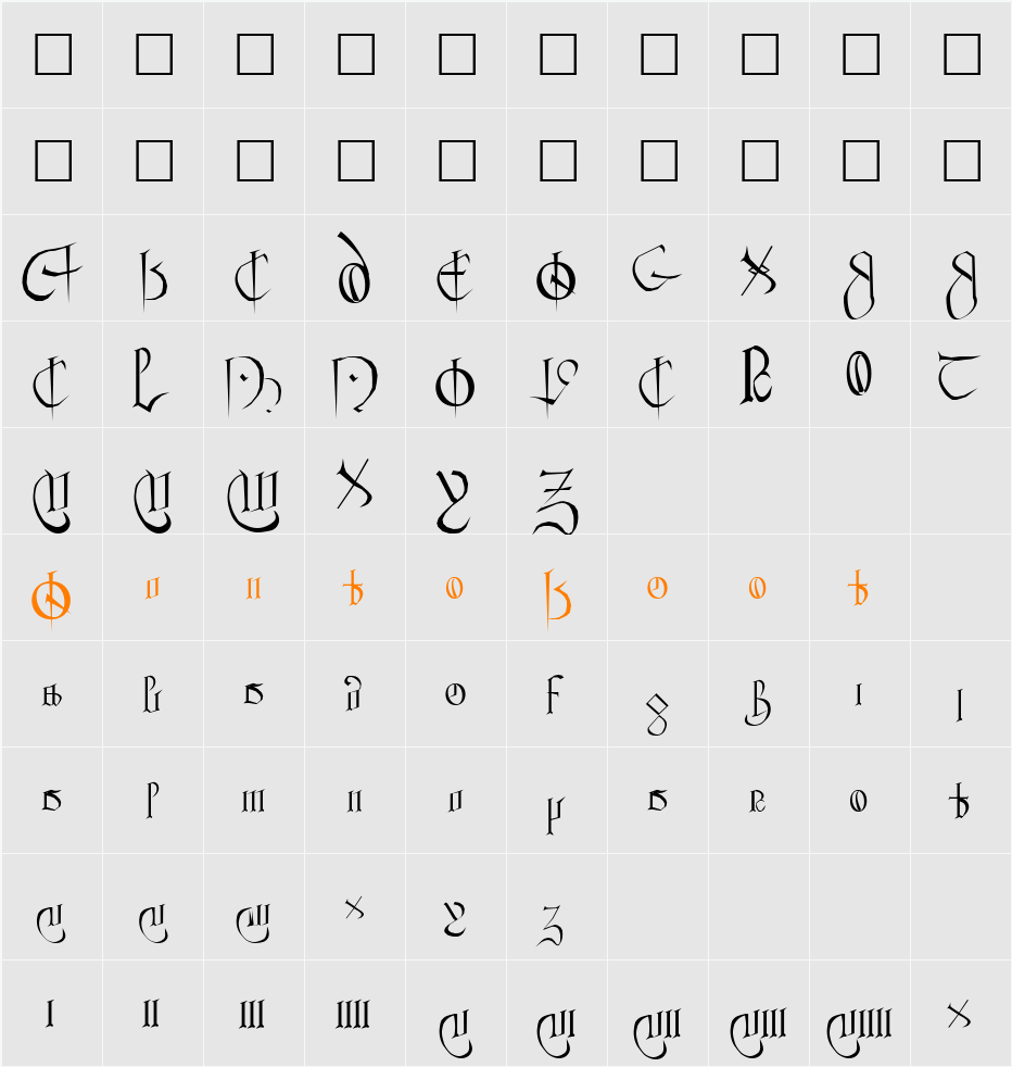 Anglo Sax Character Map