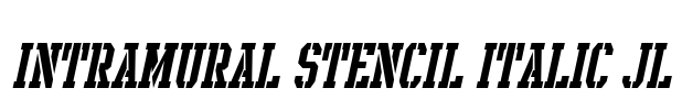 Intramural Stencil Italic JL Font Image