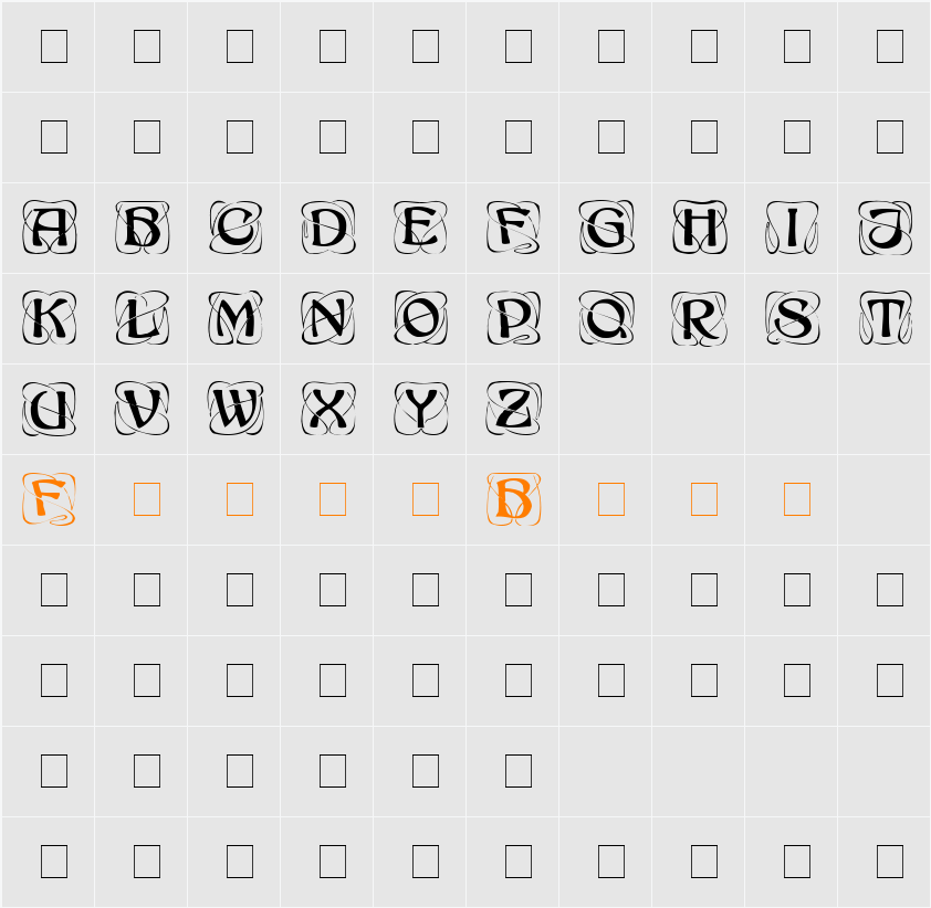 Adage Display Caps SSi Character Map