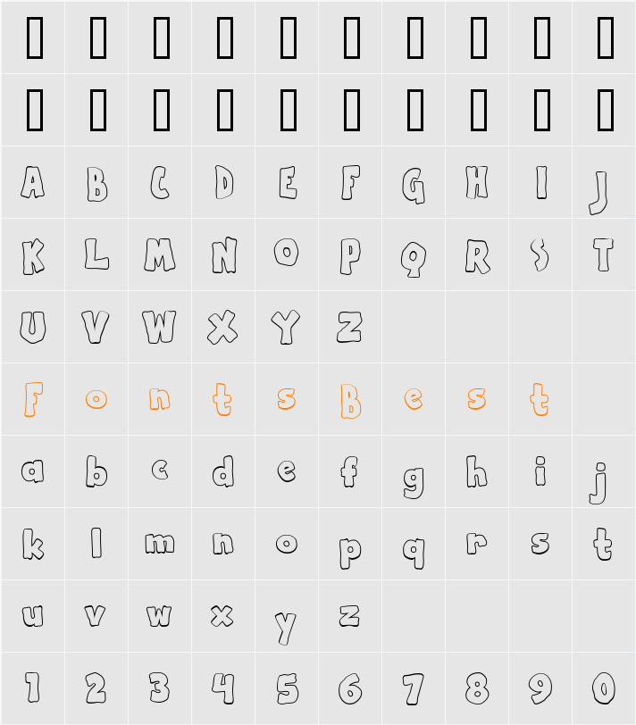 Apple Boy BTN Outline Character Map