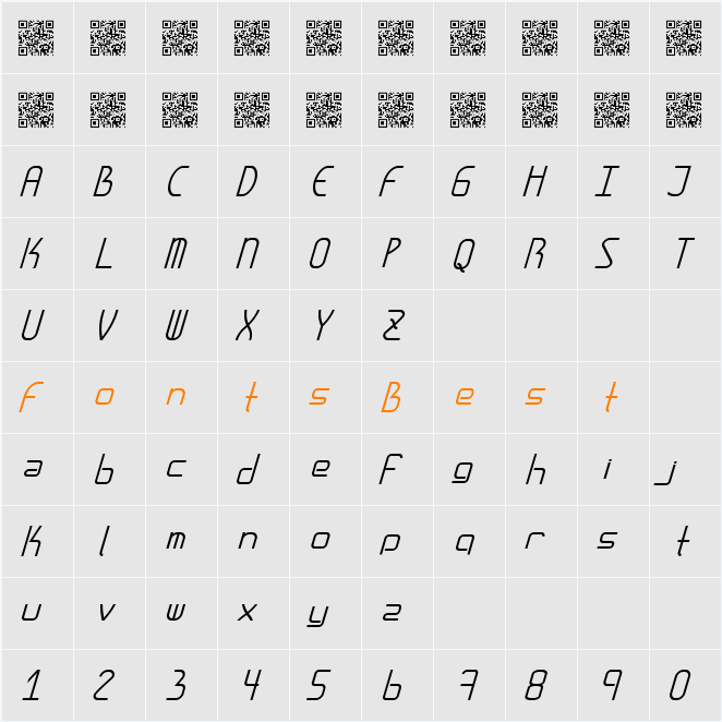 AmplitudesItalic Character Map