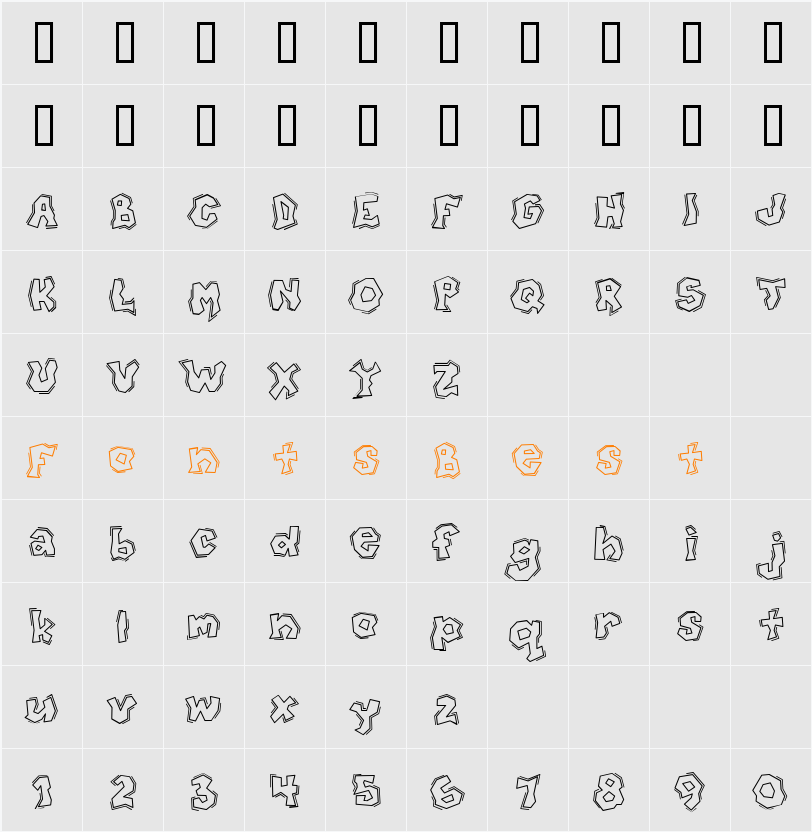 CK Choppy Block Character Map