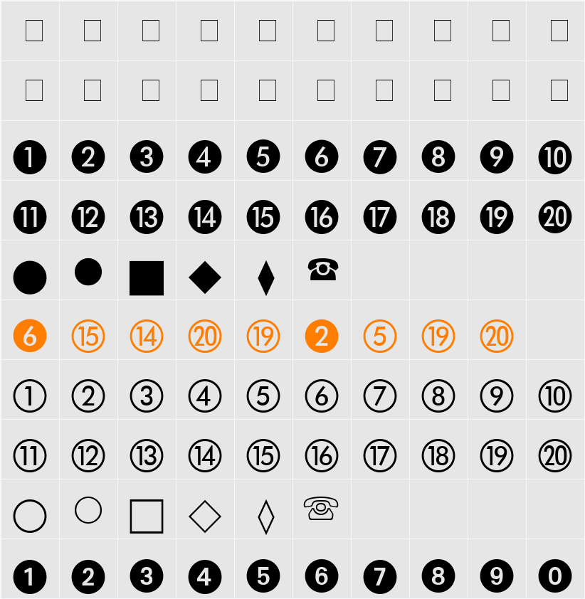 Abacus Two SSi Character Map