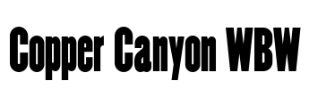 Copper Canyon WBW Font Image