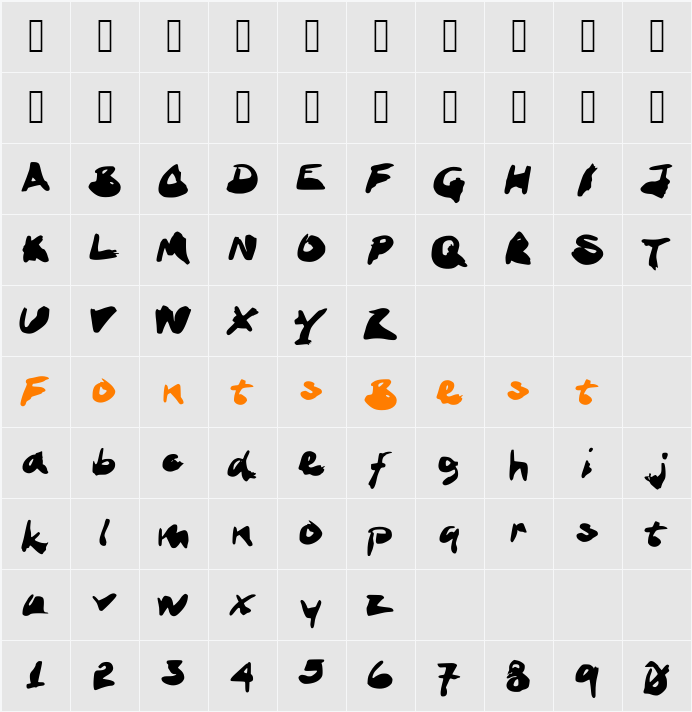 InkStand Character Map