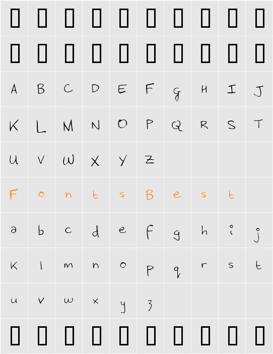 Menrath Antiqua Character Map