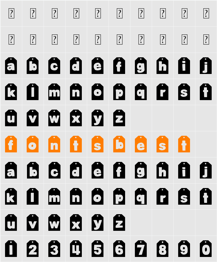 DJB TAGGED Character Map