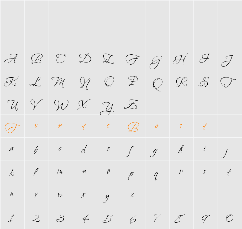 Ambiance BT Character Map