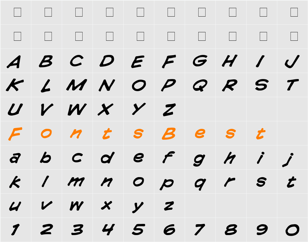 CC Comicrazy Character Map