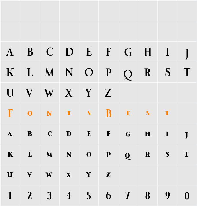 IndisposeSCLigatures Character Map